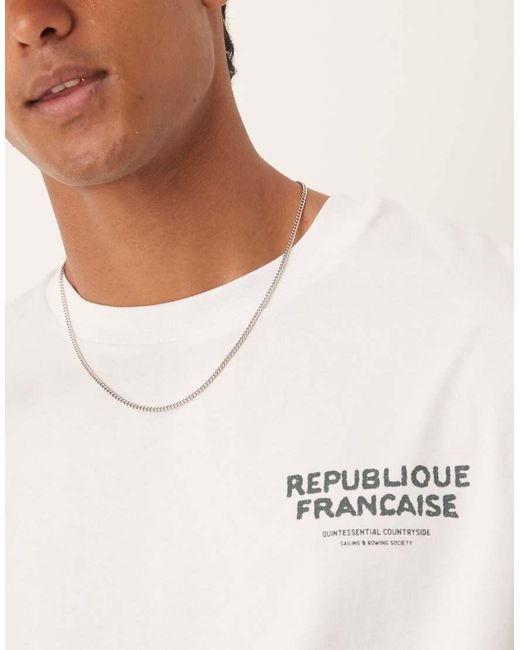 SELECTED Oversized T-Shirt Met Meer-Print Op De Rug in het White voor heren