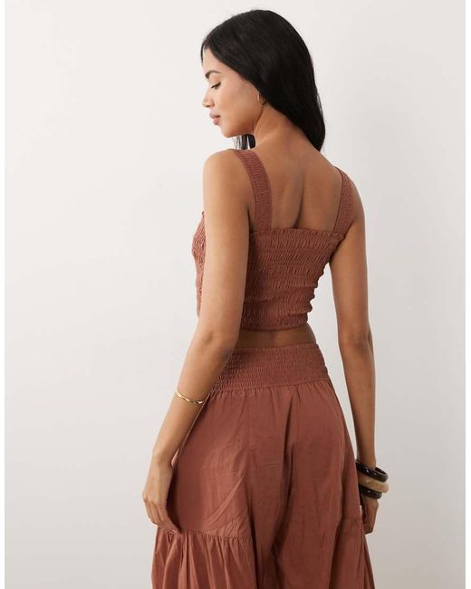 Iisla & Bird Brown Shirred Cami Top