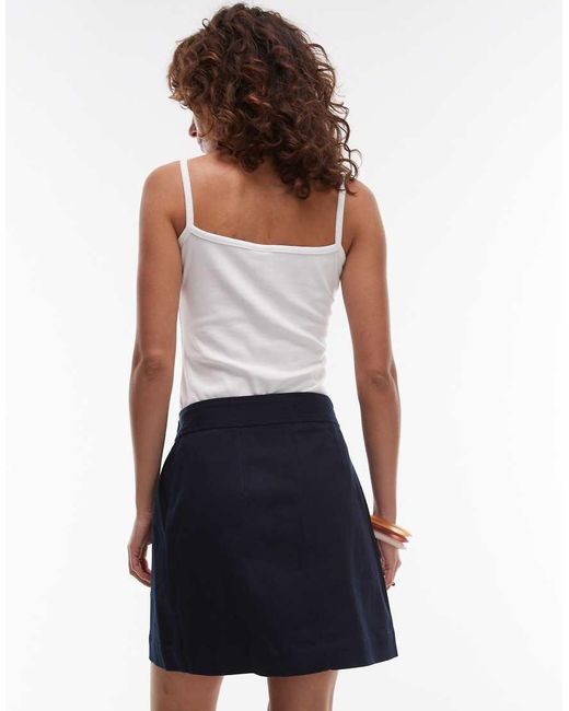 Minifalda Azul Marino Cruzada De Sarga De ARKET de color White