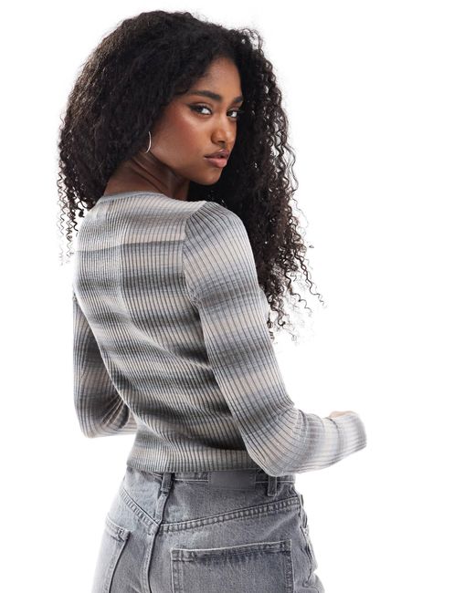 Cotton On Gray Everfine Rib Knit Cardigan