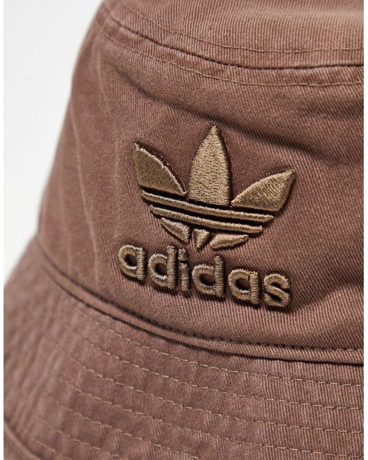 Adidas Originals Brown Trefoil Bucket Hat