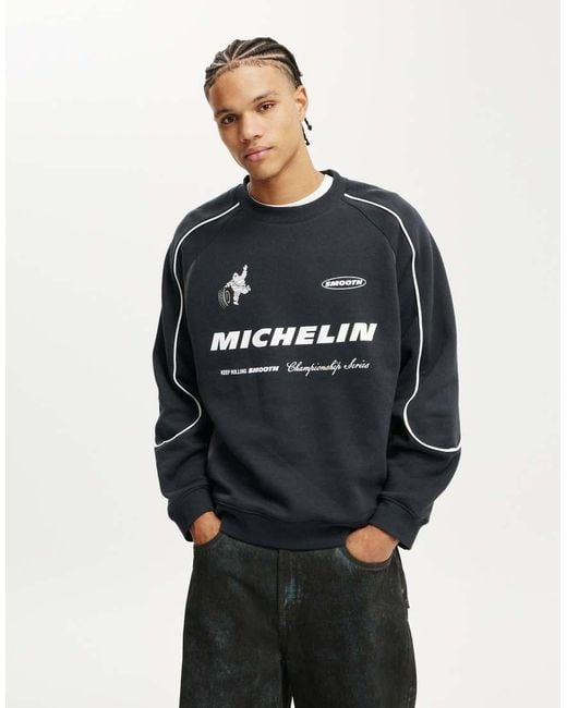Cotton On Blue Cotton On Michelin Box Fit Crew for men