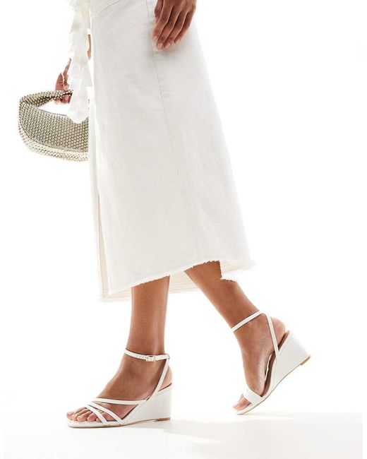 New Look White Woven Wedge Heel Sandal