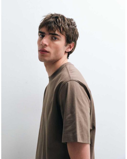 ASOS COLLECTIVE Brown Heavyweight T-shirt for men