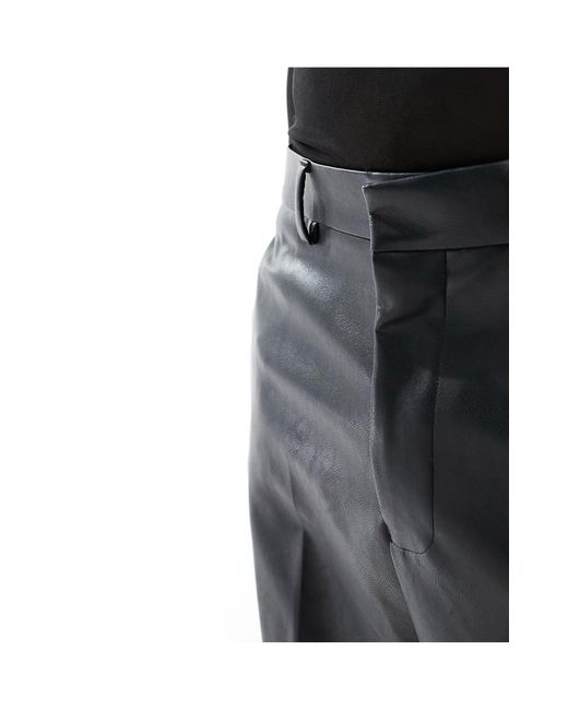 ASOS – anzughose aus kunstleder in Black für Herren