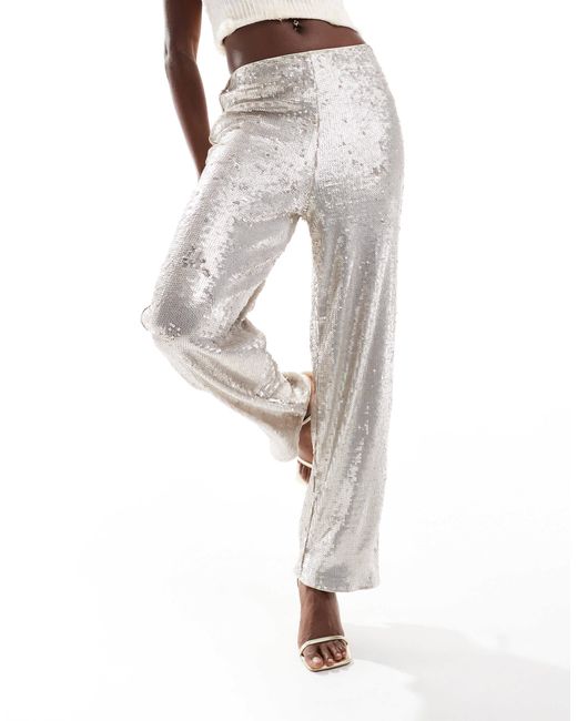 ASOS White Tailored Sequin Ankle Grazer Trousers