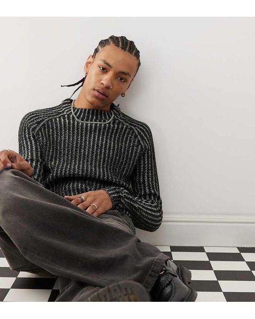 Reclaimed vintage Plated Long Sleeve Jumper in Black for Men Lyst UK