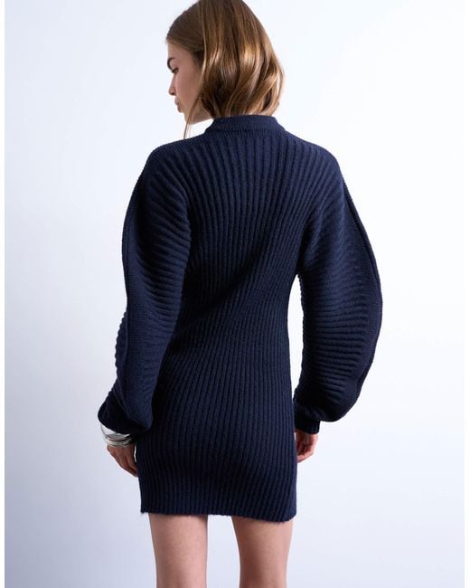 topshop navy blue dress Topshop - Blouson Waist Crinkle Maxi Dress - Women - Viscose/Nylon - 12 US