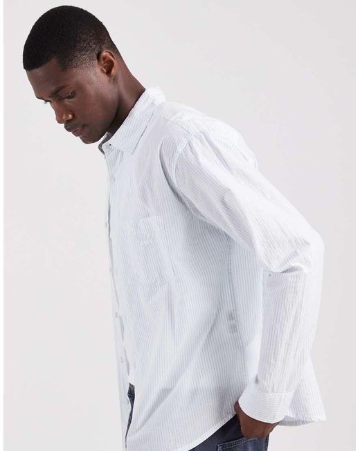 Obey White Isaac Woven Long Sleeve Shirt for men