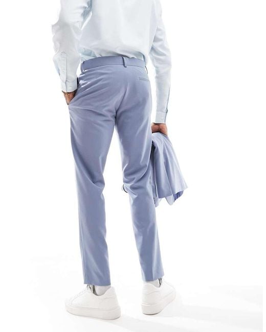 ASOS Blue Skinny Suit Trousers for men