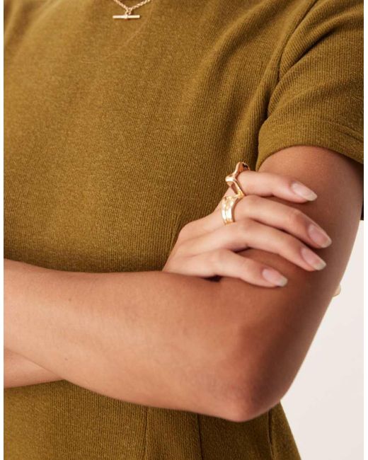 ASOS Green Supersoft Short Sleeve Fit And Flare Mini Dress