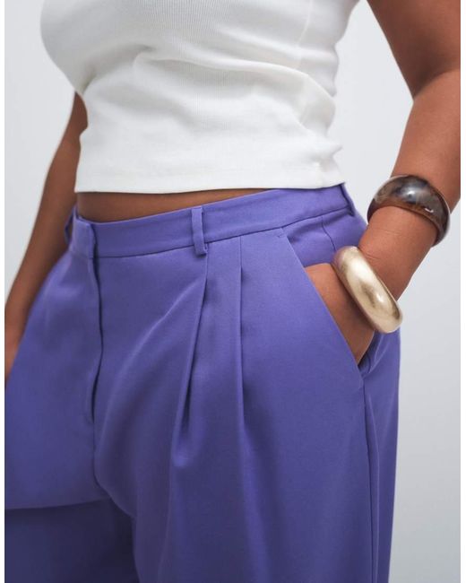 ASOS Blue Curve Tailored baggy Tapered Trouser