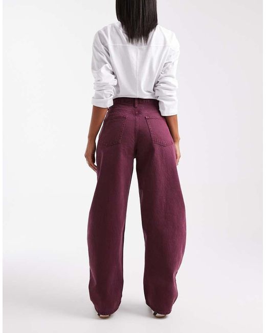 ASOS Red High Waist Barrel Jean