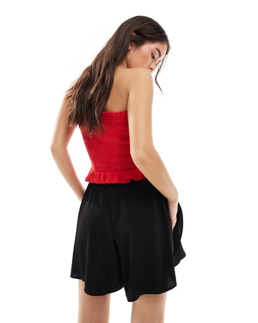 Pieces Red High Waisted Floaty Shorts