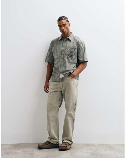 Cotton On Gray Darcy Short Sleeve Shirt for men