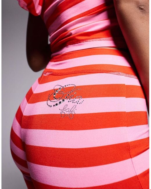 I.AM.GIA Red X Fafi Blare Fafinettes Diamante Logo Flare Track Pant Co-ord