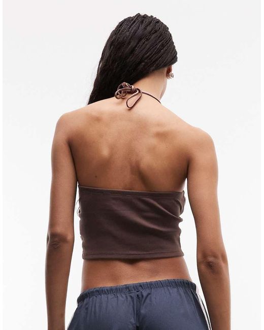Roxy Brown Halterneck Beach Cami Top