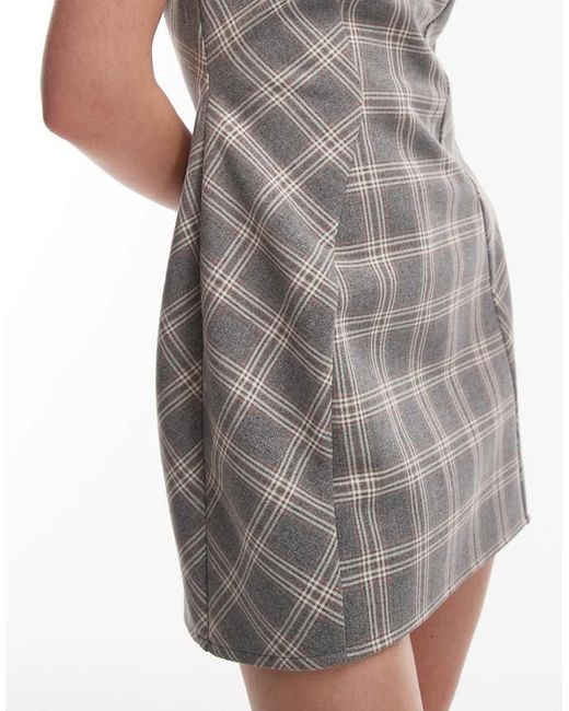 ASOS Gray Moulded Cap Sleeve Skater Mini Dress