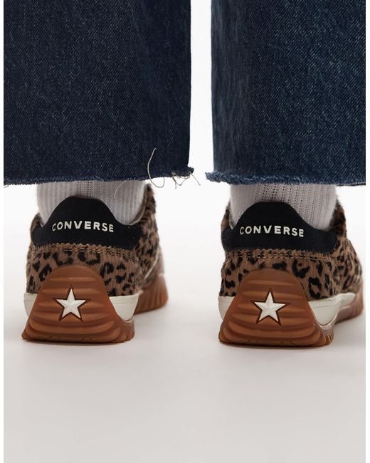 Run star - baskets façon poulain à imprimé léopard Converse en coloris Blue