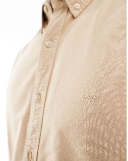 Levi's White Authentic Tonal Logo Button Down Oxford Shirt for men