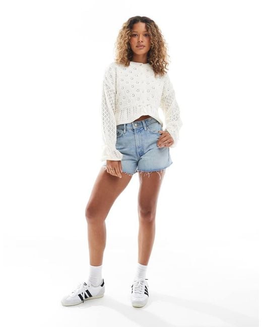 Miss Selfridge White Knitted Tie Waist Peplum Cardigan
