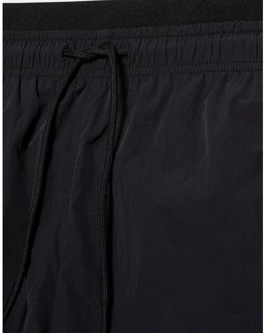 Pull&Bear Red Panelled Swimming Trunks for men