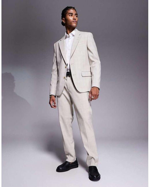 River Island Gray Slim Fit Suit Trousers for men