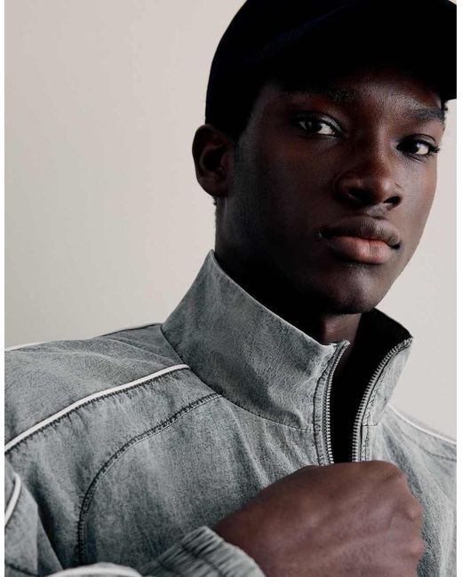 Bershka Gray Washed Technical Jacket for men