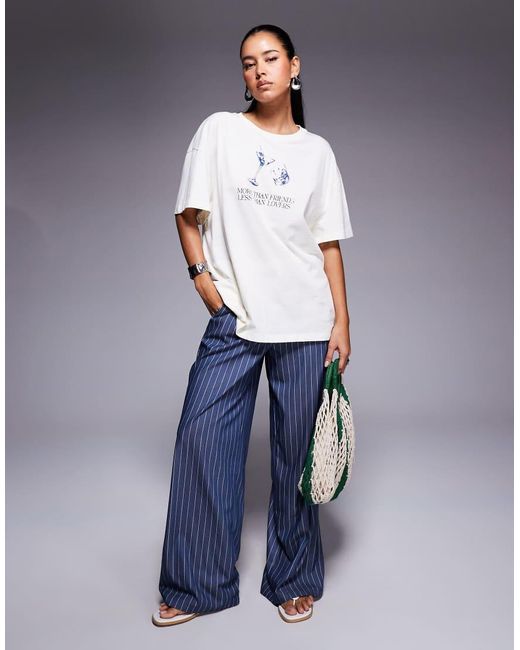 Princess Polly White More Than Friends Oversized Cocktail Motif T-shirt