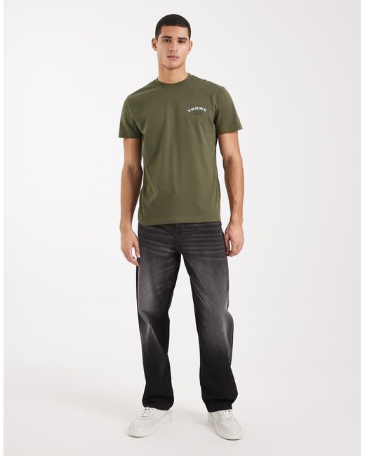 Tommy Hilfiger Green Dollar Stack Logo T-shirt for men