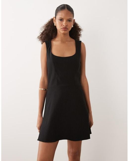 ASOS Natural Mini Dress With Wrap Skirt