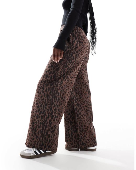 Wednesday's Girl Brown Textured Wide Leg Trousers