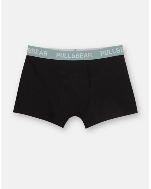 Pull&Bear Black Pack Of 3 Boxers for men