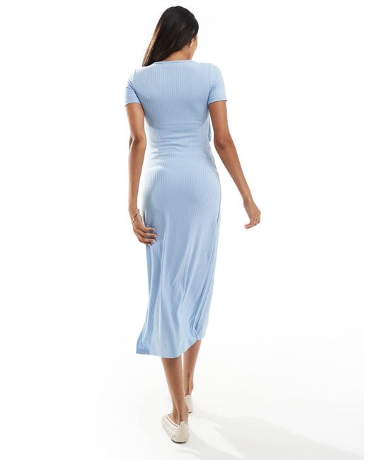 Mama.licious Blue Mamalicious maternity – kurzärmliges maxikleid aus jersey
