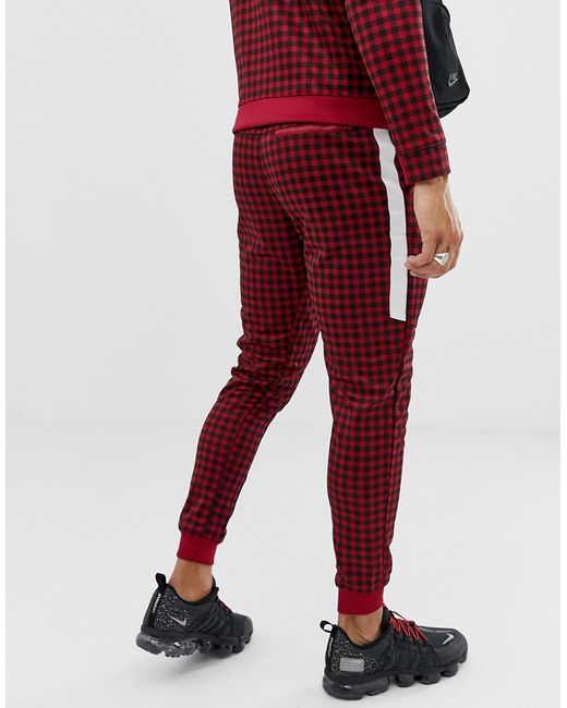 Gingham Check Joggers In Red Bq0676-618 Nike pour homme | Lyst