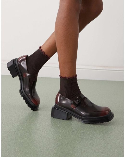 Dr. Martens Black Maybole Square Toe Leather Mary Jane Shoes