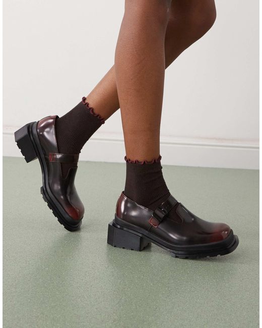 Dr. Martens Black Maybole Leder Square Toe Mary Jane Schuhe