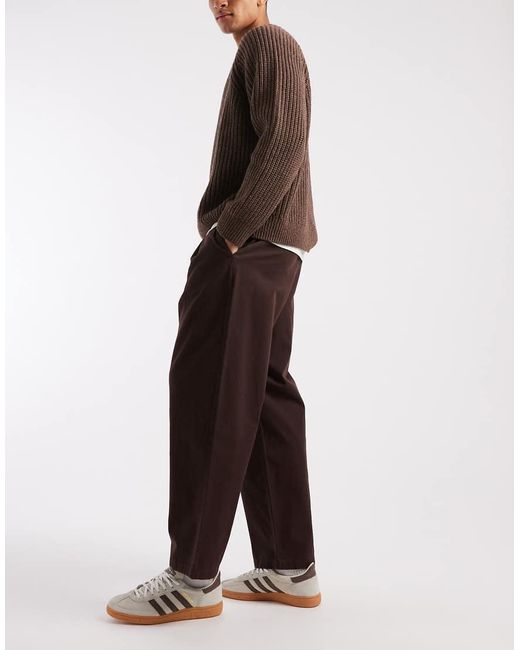 ASOS Black Pull On Relaxed Tapered Trousers for men