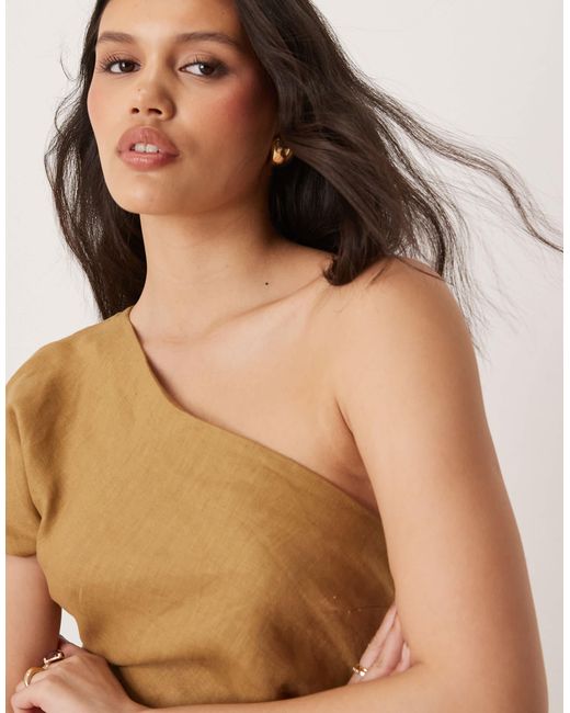 Mango Natural – midikleid aus reinem leinen