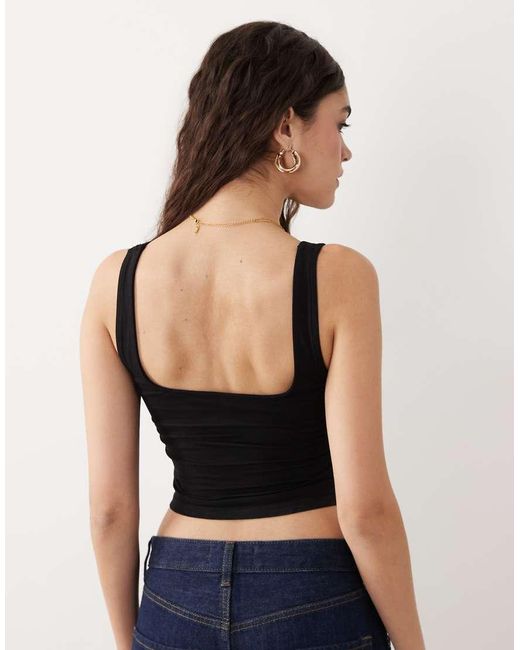Miss Selfridge Black Corset Top