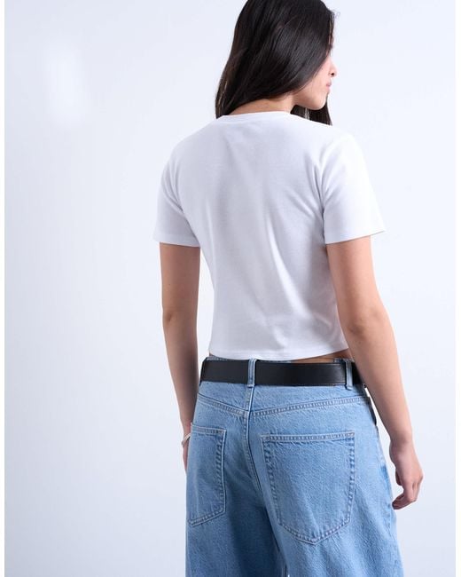 TOPSHOP Blue Shrunken Everyday Tee