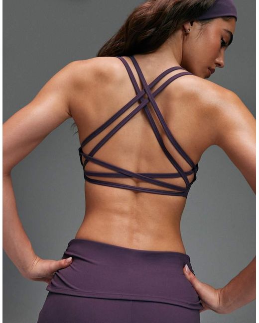 4505 Gray Light Support Strappy Sports Bra
