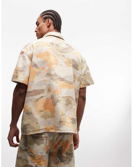 Liquor N Poker Natural Boxy Denim Shirt Co-Ord for men