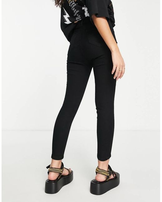 Don't Think Twice Black Dtt Petite Chloe High Waist Disco Stretch Skinny Jeans