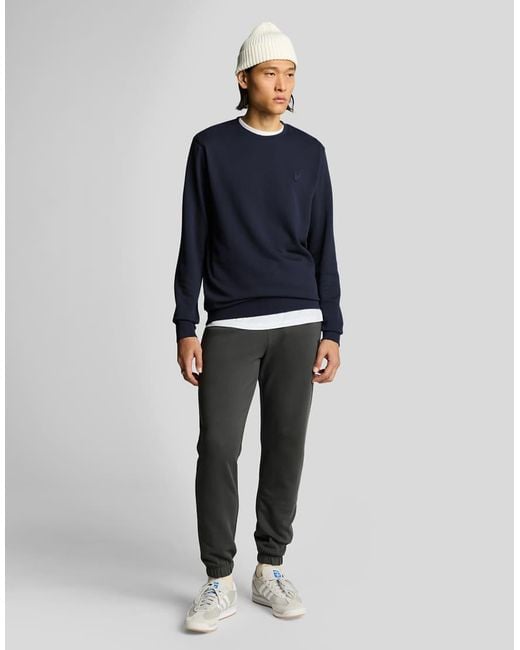 Lyle & Scott Blue Mid Layers Superfine Crew Neck Sweatshirt for men