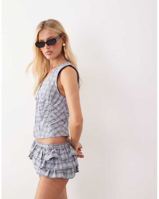Mango Blue Cumin Ruffle Mini Short Co-ord