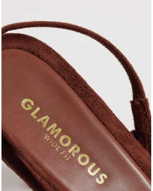 Glamorous Brown Barely There Heeled Sandals