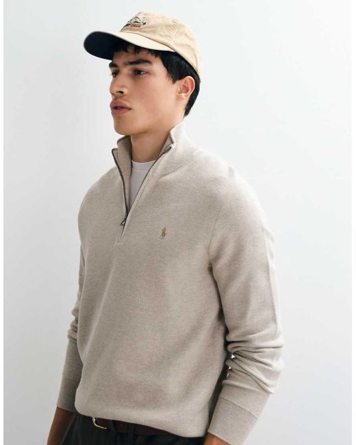 Polo Ralph Lauren Gray Standard Fit Half-zip Sweater for men