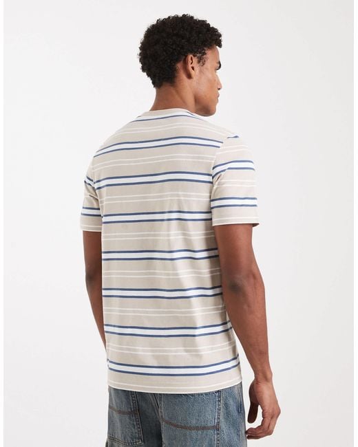 Farah White Elmswood Striped T-shirt for men