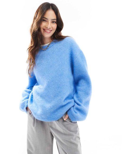 & Other Stories Blue Mohair Super Soft Hairy Knit Sweater